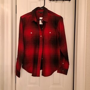 Banana Republic Red and Black Plaid Shirt